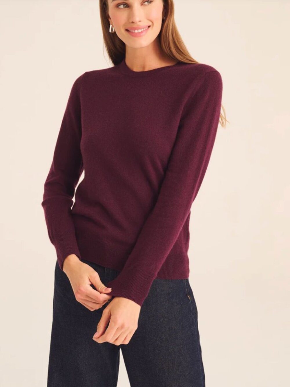Nadaam Brand 100% Cashmere Sweater Wine Color Size Small